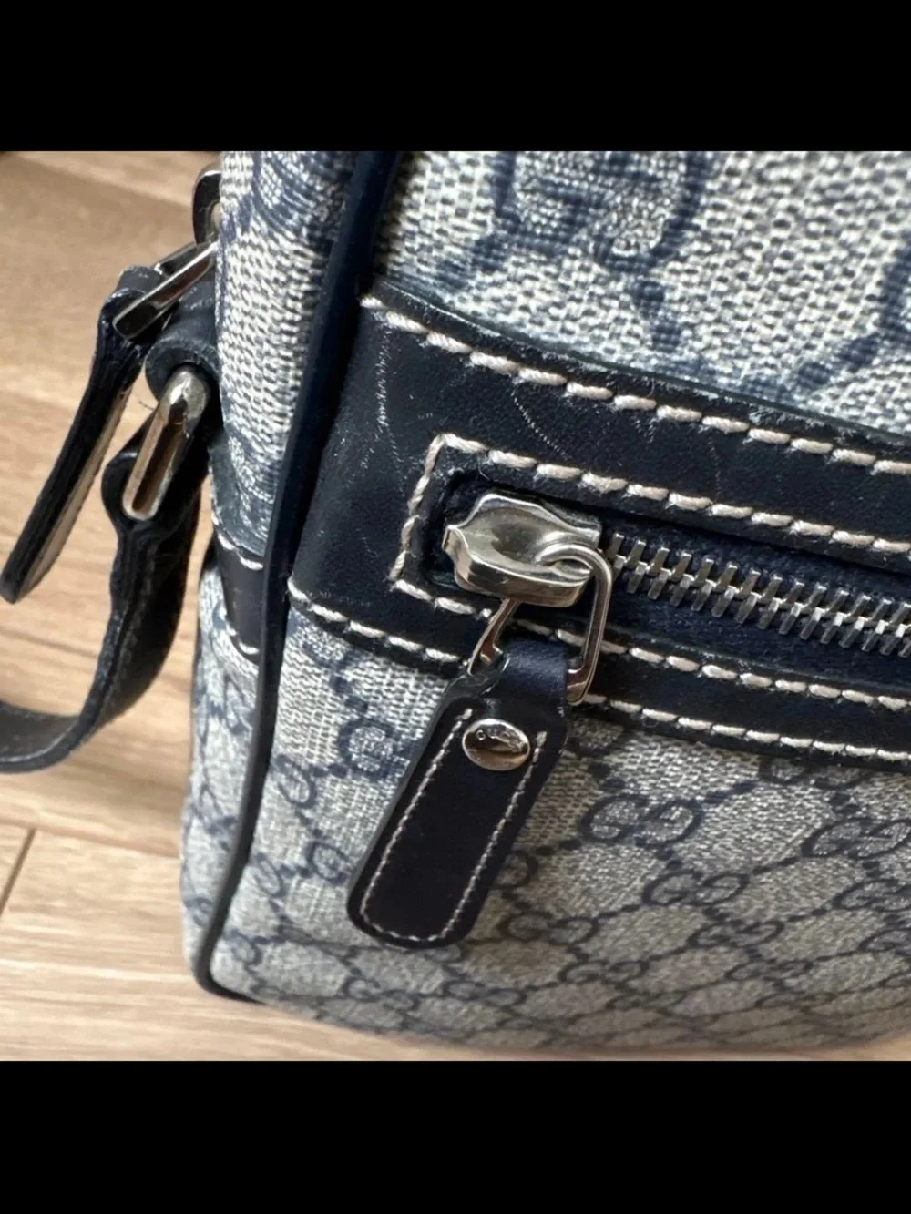 Gucci Navy Monogram Crossbody Bag